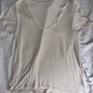 BuffBunny Cream V-Neck Muscle Tee